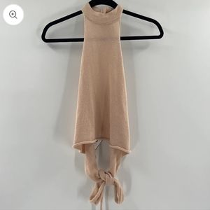 Free People Backless Knit Seamless Tank Pink Blush Size XS/S Ballet